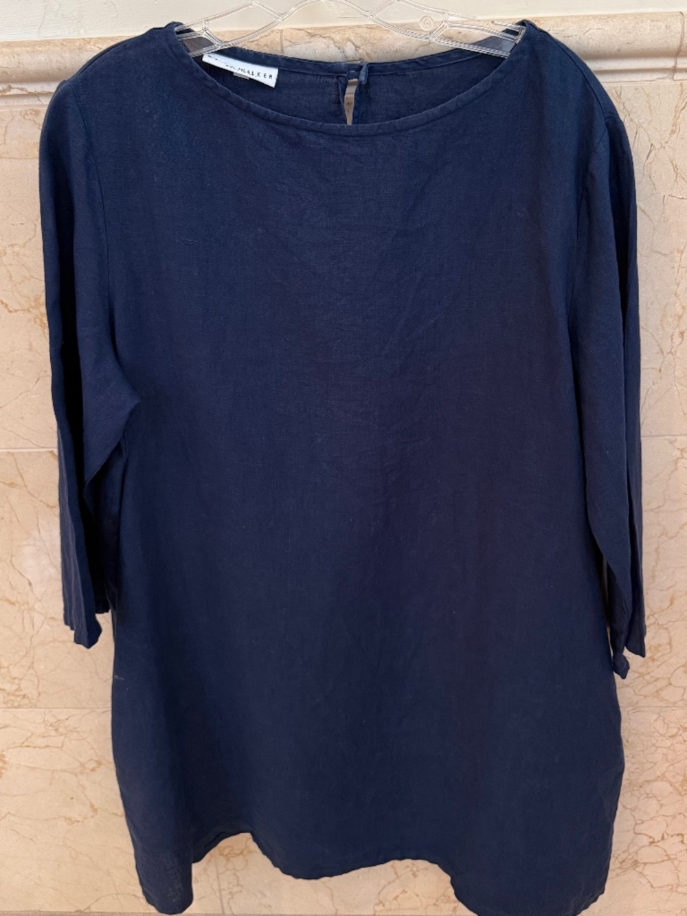 Bryn Walker Navy Blue Linen Tunic